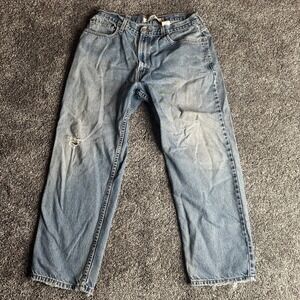 Vintage Levi's 550 Jeans Mens 38 Light Wash Distressed Relaxed Fit 00s Y2K Baggy